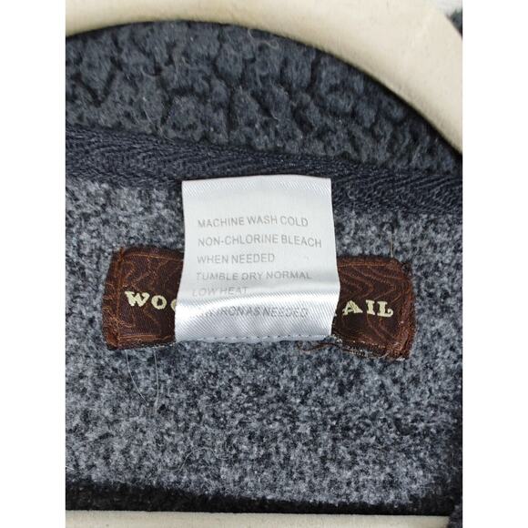 Woodland Trail Gray Knitted Sweater Mens Sz M Fleece Lined 1/4 Zip Pull - Picture 4 of 8